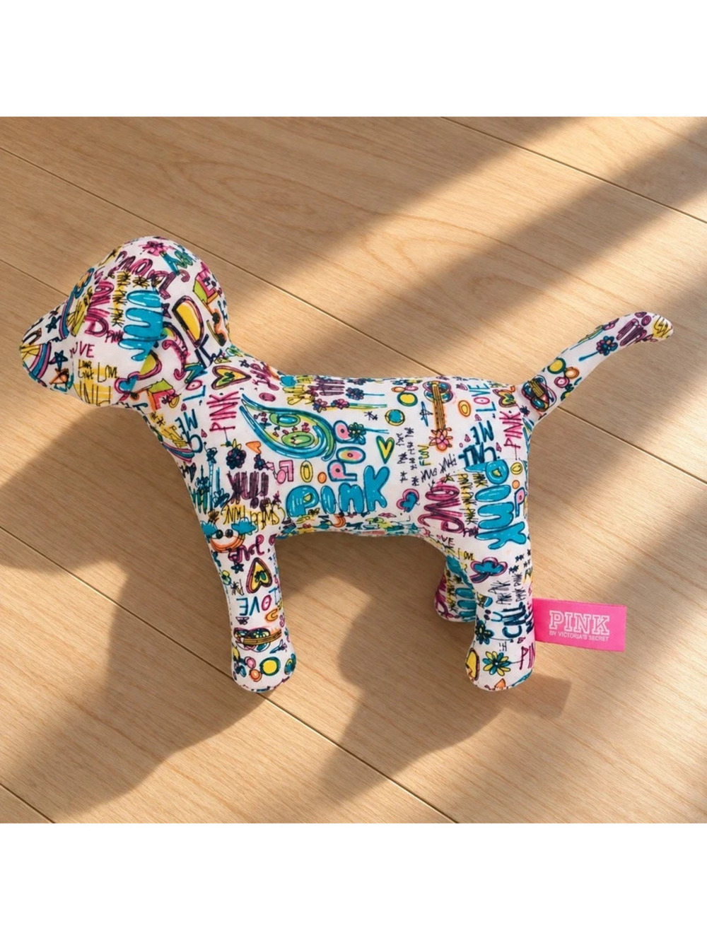 Victoria's Secret PINK Dog Graffiti Doodle Plush Y2K Collectible Mascot